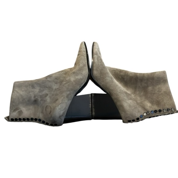 Kendall & Kylie Felix Olive Green Suede Studded Pointy Toe Ankle Boots Size 6.5 - Picture 6 of 7